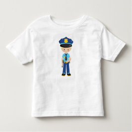 Camiseta Infantil Policial, Agente de Polícia, Cabelo Loiro