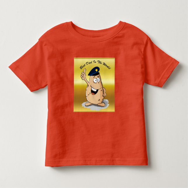 Camiseta Infantil Policial batateira com chapéu azul da polícia (Frente)
