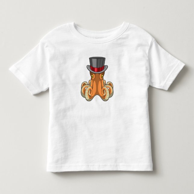 Camiseta Infantil Polvo como Cavalheiro com Chapéu Alto (Frente)