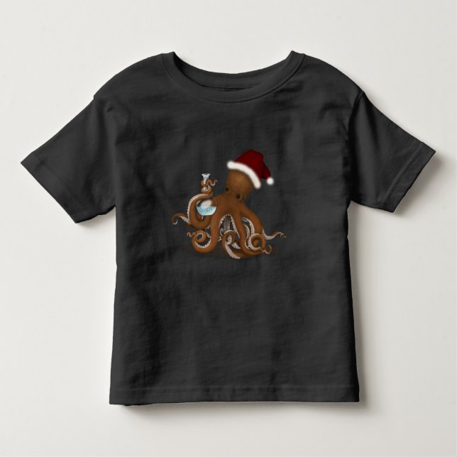 Camiseta Infantil Polvo de Química no Natal de Santa Hat Steampunk (Frente)