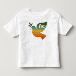 Camiseta Infantil Pombo da Paz Arco-Íris Retro
