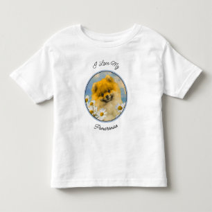 Camiseta Infantil Pomerânia em Pintura de Dísias - Arte de Cachorro 