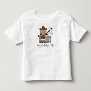 Camiseta Infantil Pôneo de aniversário preto e branco - Meninos