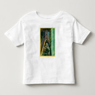Camiseta Infantil Ponte da estrada através de Santa Ana River