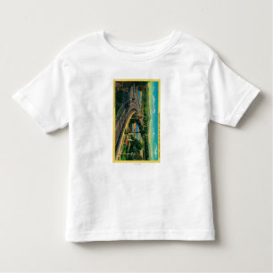 Camiseta Infantil Ponte da estrada através de Santa Ana River