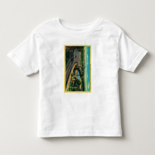 Camiseta Infantil Ponte da estrada através de Santa Ana River (Frente)