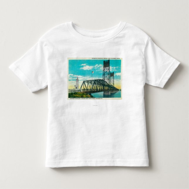 Camiseta Infantil Ponte da estrada nacional sobre o Rio Columbia (Frente)