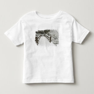 Camiseta Infantil Ponte da lua coberta de neve, Jardim Japonês