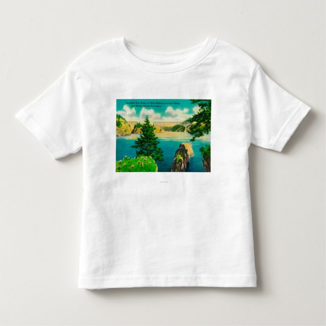 Camiseta Infantil Ponte da passagem da decepção, Fidalgo e ilha de (Frente)