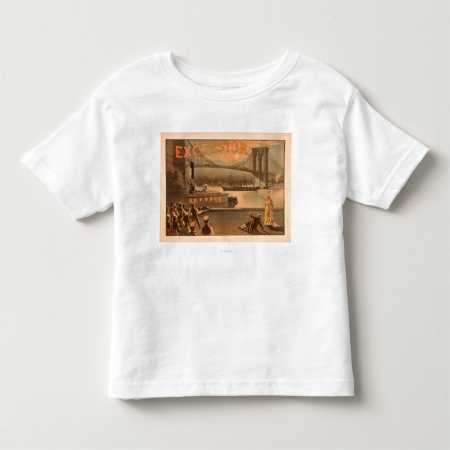 Camiseta Infantil Ponte de Brooklyn "maravalhas " da Nova Iorque (Frente)