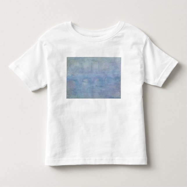 Camiseta Infantil Ponte de Claude Monet | Waterloo: Efeito da névoa (Frente)