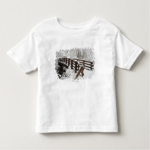 Camiseta Infantil Ponte de madeira coberto de neve