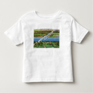 Camiseta Infantil Ponte de Rip van Winkle sobre o Rio Hudson
