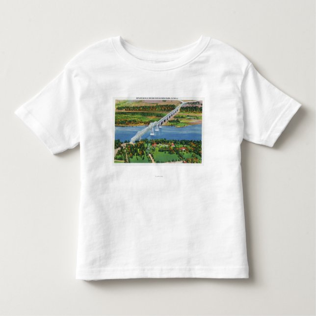 Camiseta Infantil Ponte de Rip van Winkle sobre o Rio Hudson (Frente)
