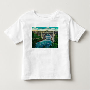 Camiseta Infantil Ponte e quedas da rua de Monroe no rio de Spokane