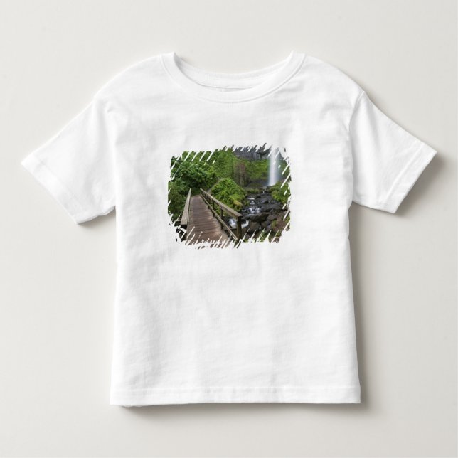 Camiseta Infantil Ponte em Latourell Falls, Rio Columbia Gorge, (Frente)