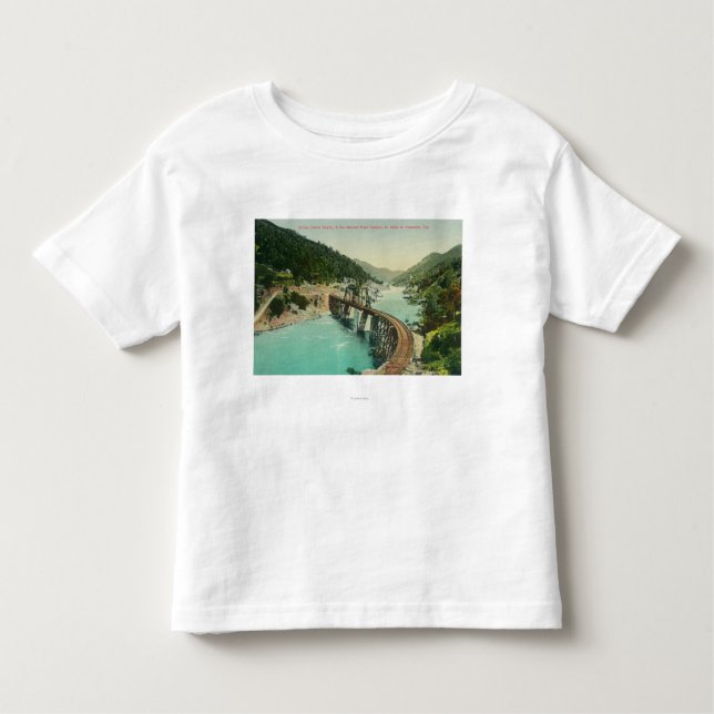 Camiseta Infantil Ponte Railway sobre o rio de Merced (Frente)