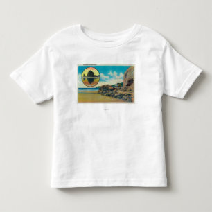 Camiseta Infantil Ponto do abraço na praia do canhão e na rocha do