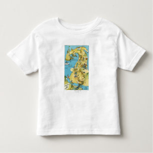 Camiseta Infantil Pontos dos desenhos animados do interesse em Cape