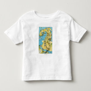 Camiseta Infantil Pontos dos desenhos animados do interesse em Cape