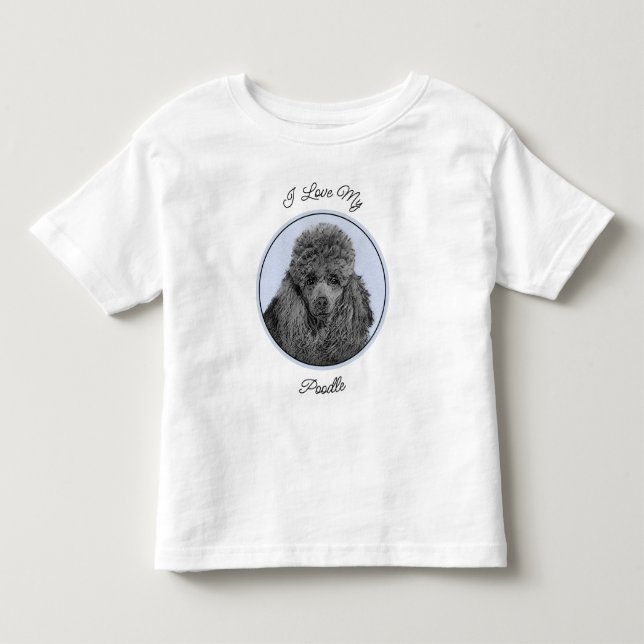Camiseta Infantil Poodle Painting Miniature Toy Black (Frente)