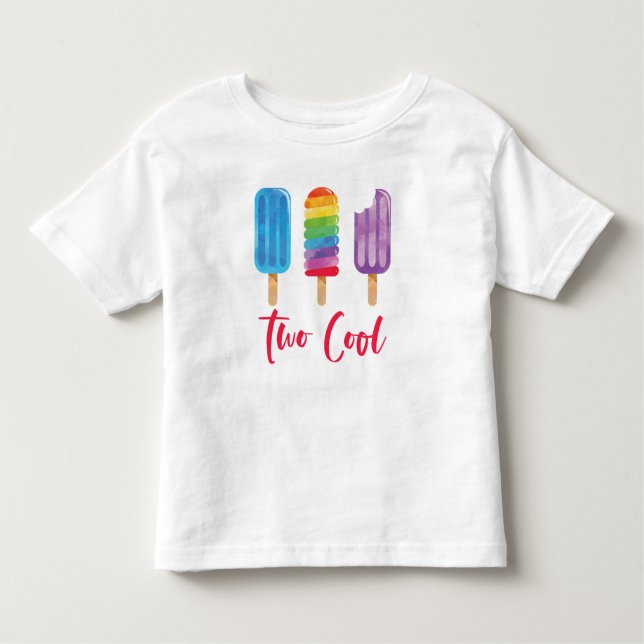 Camiseta Infantil Pop Arco-íris Dois segundos aniversários Legal de  (Frente)