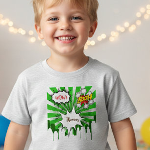 Camiseta Infantil Pop art green comic boy