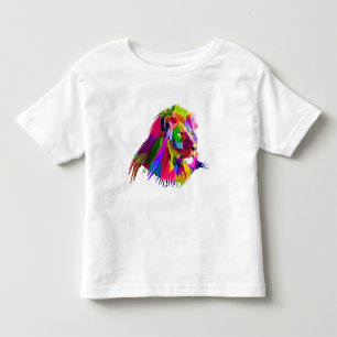 Camiseta Infantil Pop de Arte Prismática de Leão-62502