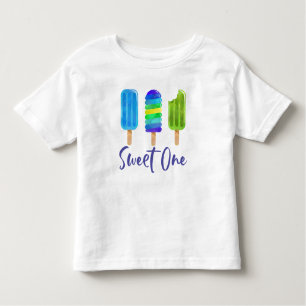Camiseta Infantil Pop Doce Um primeiro aniversario azul