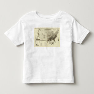 Camiseta Infantil população codificada cor por condados