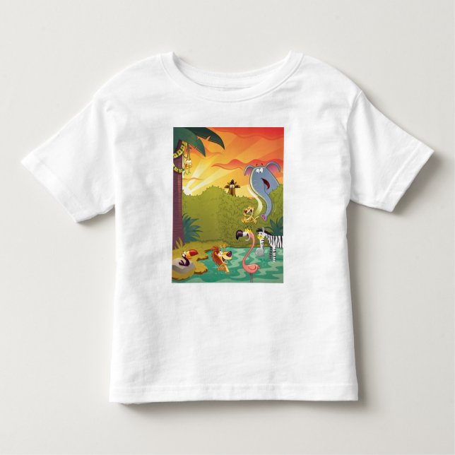 Camiseta Infantil Pôr-do-sol no furo de água (Frente)