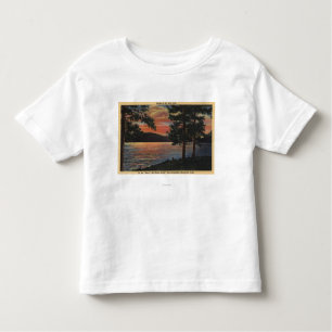 Camiseta Infantil Por do sol no lago big Bear