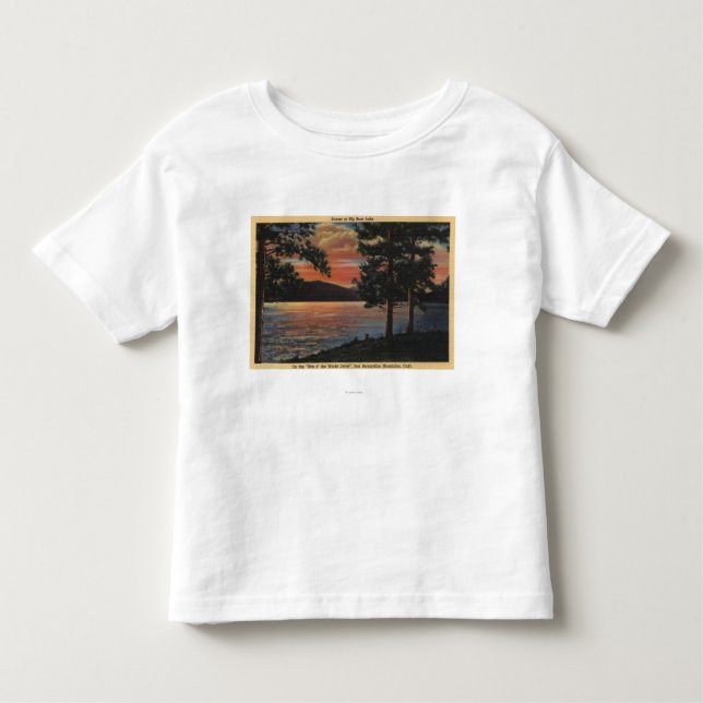 Camiseta Infantil Por do sol no lago big Bear (Frente)