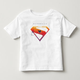 Camiseta Infantil Pôr do Sol Planar Super-Homem Escudo