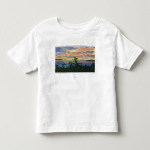 Camiseta Infantil Por do sol sobre o lago, Adirondack Mts dentro