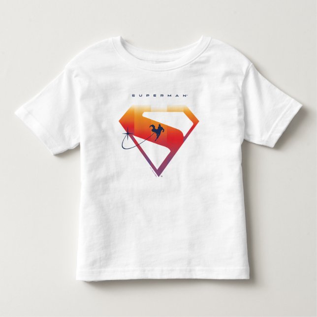 Camiseta Infantil Pôr do Sol Voar Escudo Superman (Frente)