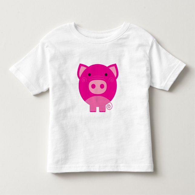 Camiseta Infantil Porco cor-de-rosa (Frente)