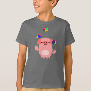 Camiseta Infantil Porco de Desenho Animado Fofo Fa