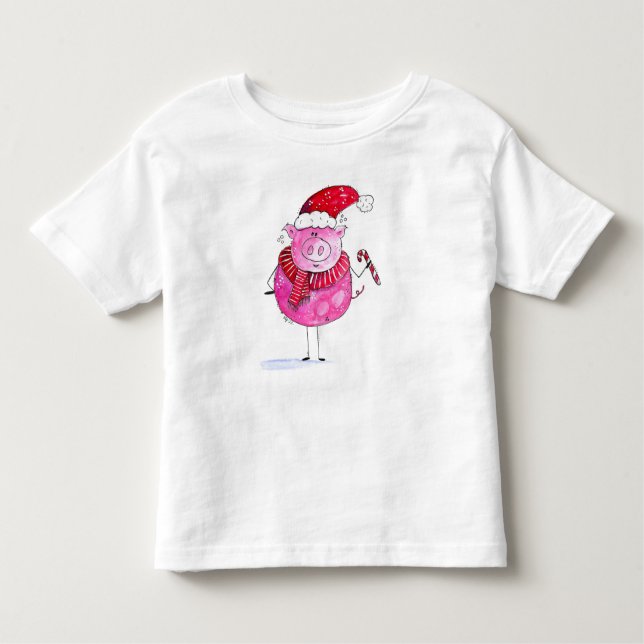 Camiseta Infantil Porco de Natal Whimsso (Frente)