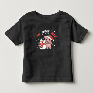 Camiseta Infantil Porco, eu sou Snow Cute Snowman Snowman Pun