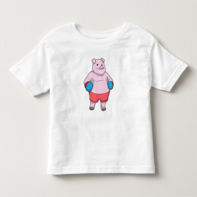 Camiseta Infantil Porco na caixa com luvas in a box (Frente)