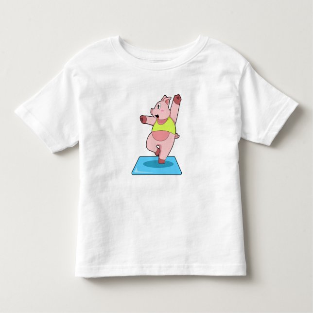 Camiseta Infantil Porco na Malhação de Yoga (Frente)