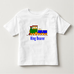 Camiseta Infantil Portador de aliança de casamento do trem do menino