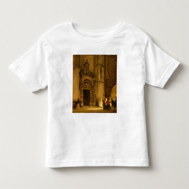 Camiseta Infantil Portal lateral da catedral de Como, 1850 (Frente)