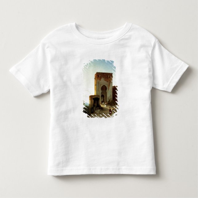 Camiseta Infantil Porte de Justiça, Alhambra, Granada (óleo em (Frente)