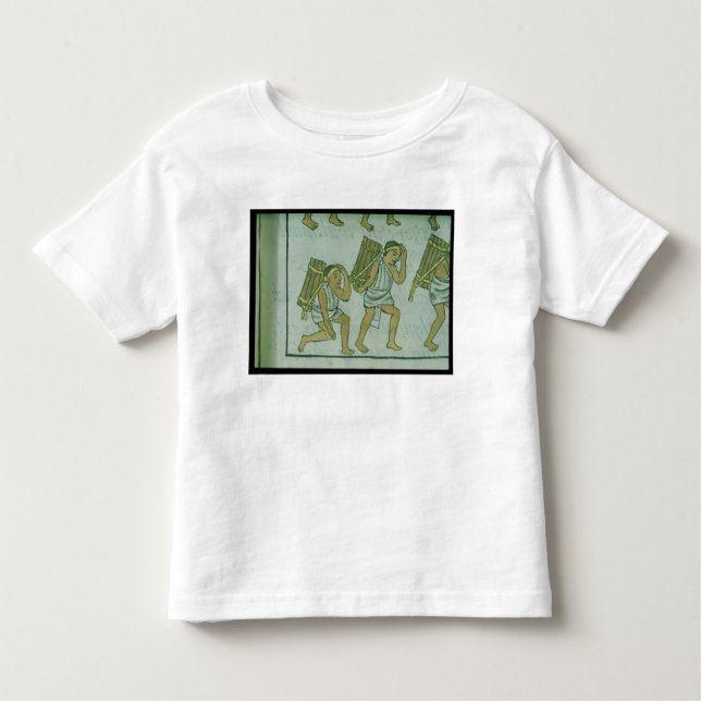 Camiseta Infantil Porteiros astecas, 'do Codex florentino (Frente)