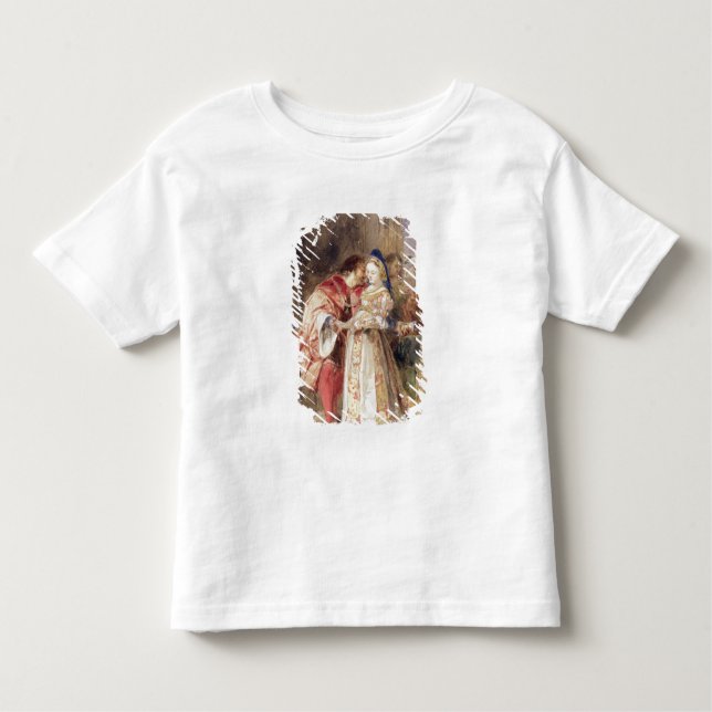Camiseta Infantil Portia e Bassanio, c.1826 (w/c, tinta marrom, (Frente)