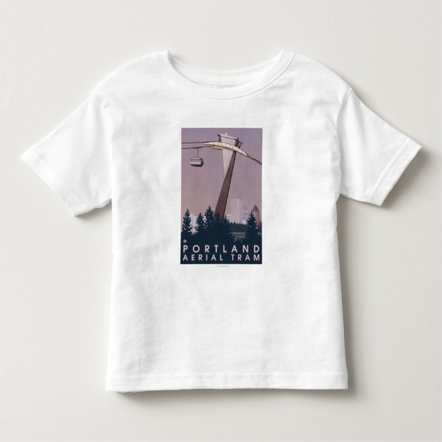 Camiseta Infantil Portland, cena do bonde de OregonAerial (Frente)