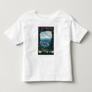 Camiseta Infantil Portland, cena do jardim de OregonRose