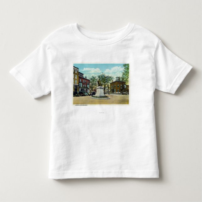 Camiseta Infantil Portland, monumento de MaineLongfellow e quadrado (Frente)